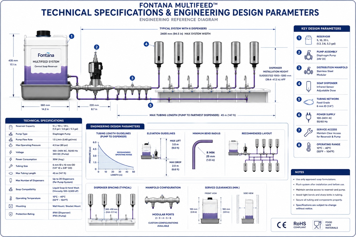 Fontana MultiFeed technical specifications engineering reference diagram